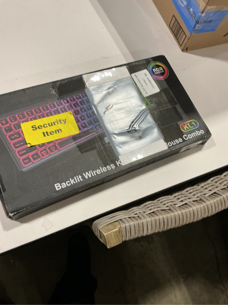 Condition photo showing Good Condition for wireless keyboard and mouse - rgb backlit, rechargeable & light up letters, full-size, ergonomic tilt angle, sleep mode, 2.4ghz quiet keyboard mouse for mac, windows, laptop, pc, trueque(white)