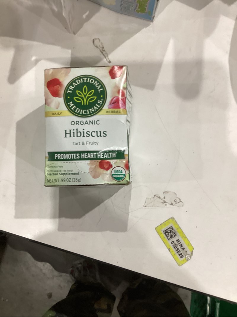 Condition photo showing New/Like New for TRADITIONAL MEDICINALS TEA HIBISCUS ORG, 16 BG, PK- 6
