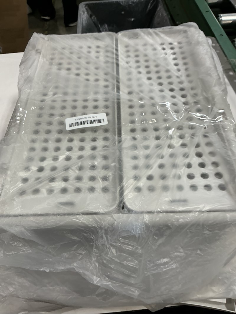 Condition photo showing As Is for SNSLXH 5 Pack Stackable Closet Storage Basket, Multifunctional & Foldable Closet Organizer for Bathroom Kitchen Laundry Room Wardrobe Storage, Space-Saving Clothes Storage Drawer Organizer, White White 5 Pack