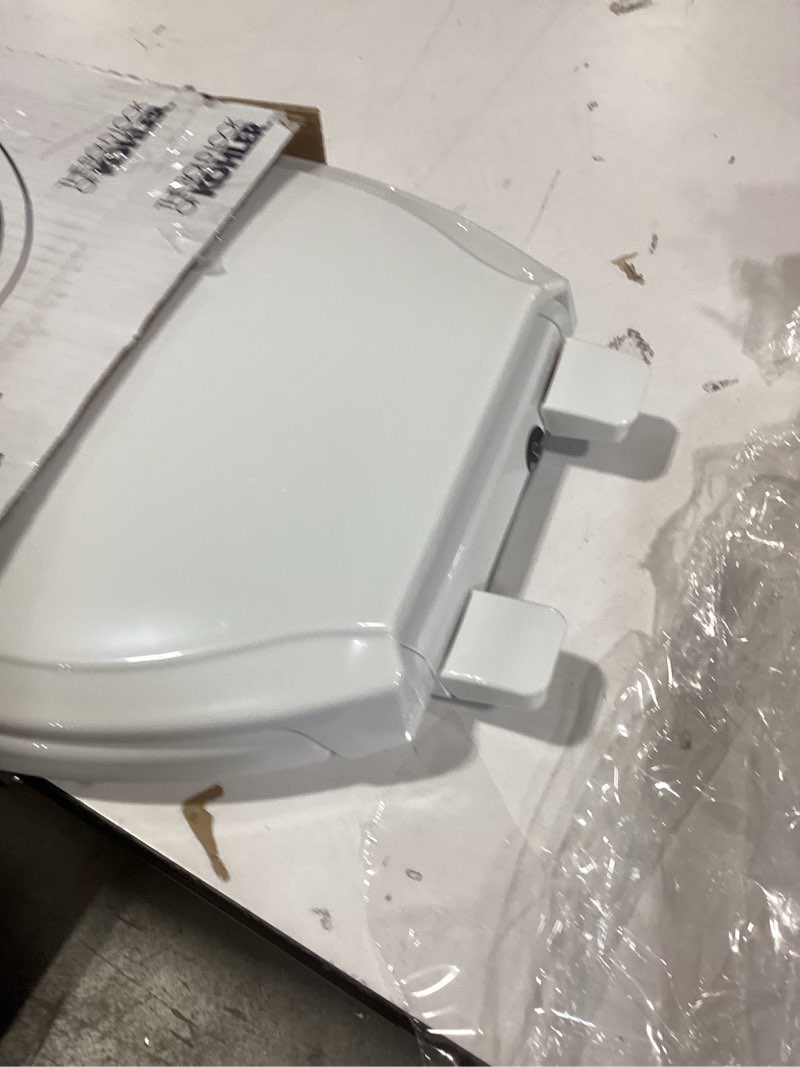 Condition photo showing New/Like New for KOHLER 24764-RL-0 Rutledge Nightlight ReadyLatch Slow Close Toilet Seat, Elongated, Quiet-Close Lid and Seat, Grip-Tight Bumpers, White Elongated White Nightlight