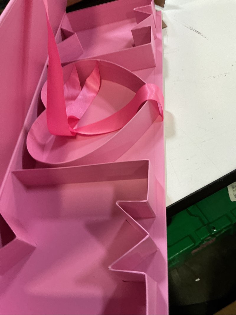 Condition photo showing Good Condition for wenpack empty flower gift box mother's day mom cardboard letter shaped fillable chocolate strawberry candy packaging (mompink) 1 count (pack of 1) mompink