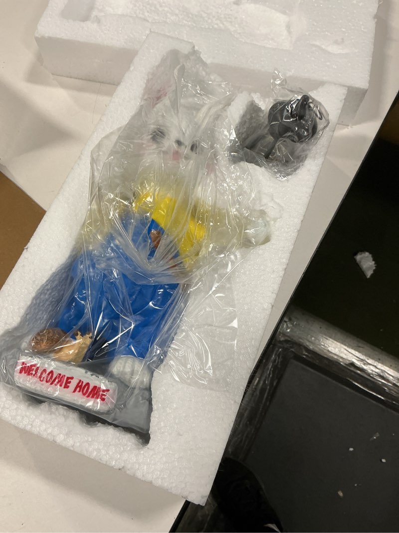 Condition photo showing New/Like New for Solar Garden Statues Outdoor Decor Waterproof Rabbit Figurines Solar Lights Decorations for Patio Yard Lawn Ornaments Gifts Birthday Housewarmin (Blue)