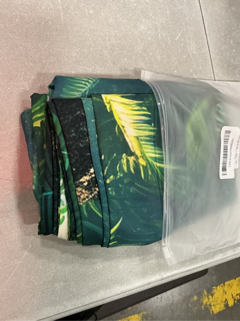 Condition photo showing Good Condition for fabric 8x6ft jungle forest photography backdrop rainforest tropical natural scenery river background summer adventure party decorations photo banner props 8'x6'
