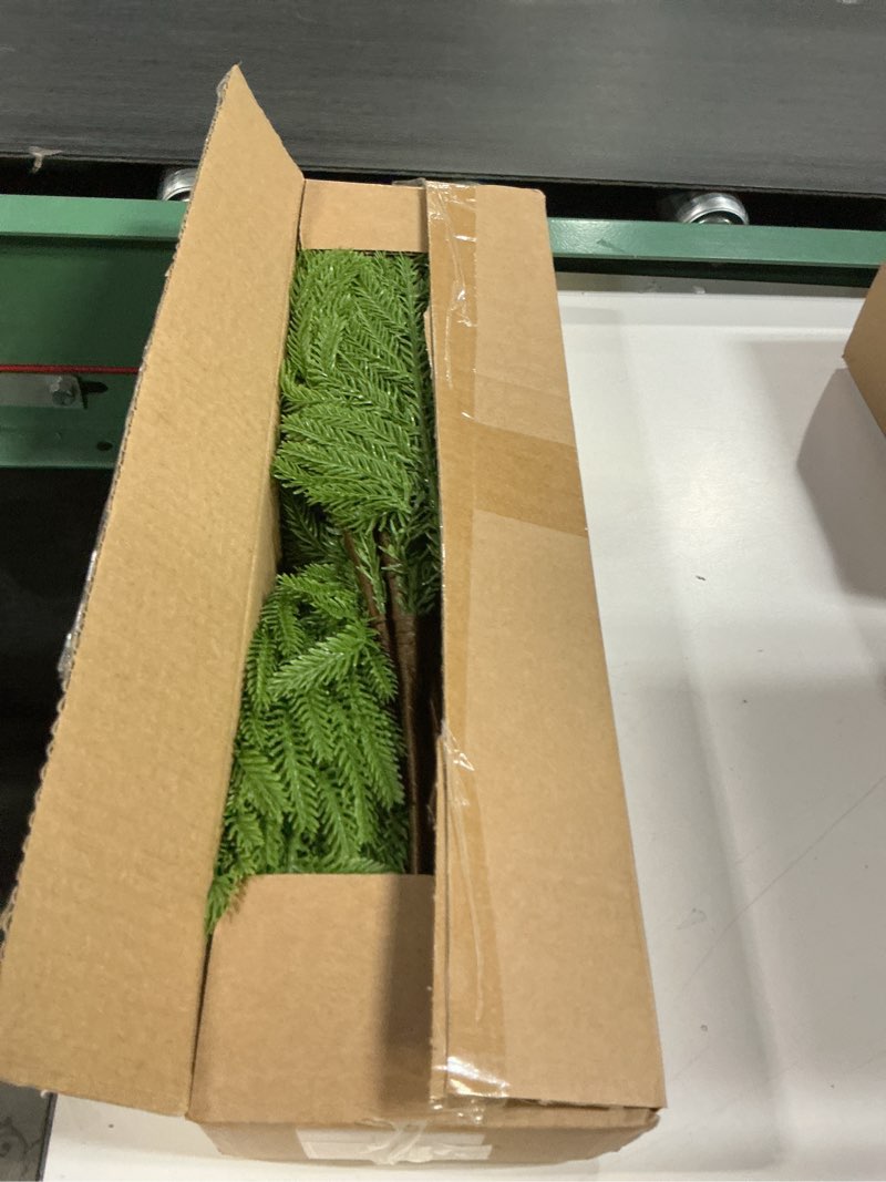 Condition photo showing New/Like New for Waipfaru Christmas 12 Pcs Norfolk Pine Stems, 18 Inch Real Touch Artificial Norfolk Pine Branches, Christmas Greenery for DIY Cedar Garland, Indoor & Outdoor Xmas Holiday Home Decor