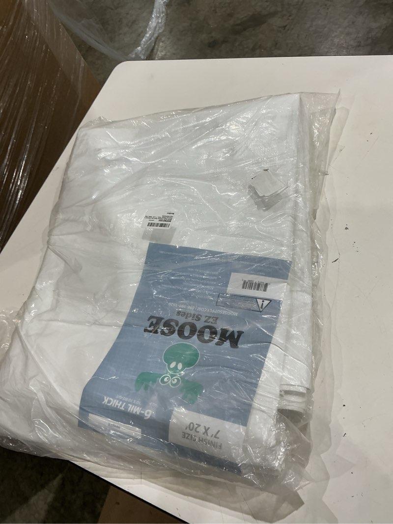 Condition photo showing Good Condition for 7x20 party canopy tent 6mil poly heavy duty sidewall white | polyethylene solid white tent wall for outdoor event gazebo, water resistant 7' x 20'