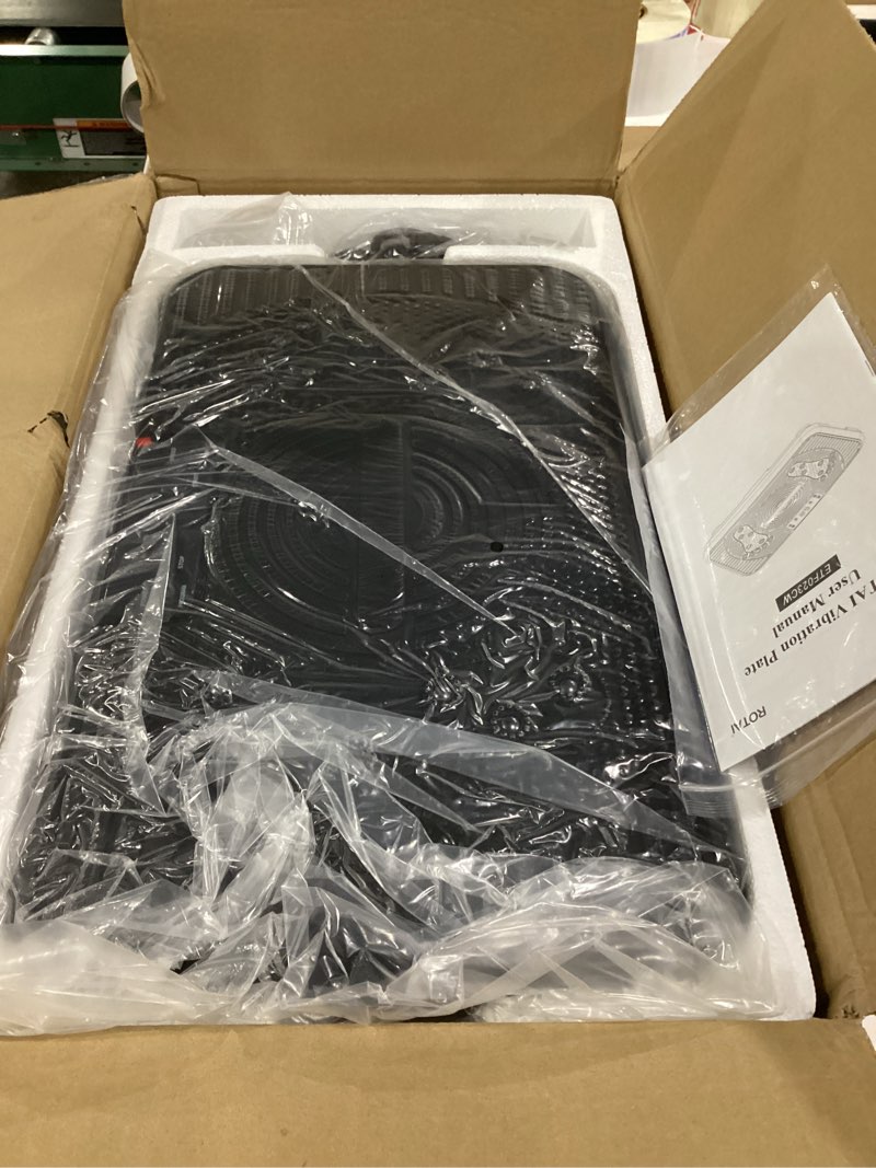 Condition photo showing Good Condition for not tested**** shake plate vibration exercise machine for lymphatic drainage massager & weight loss, 400 lbs capacity whole body vibrating plate workout for women and men bright black