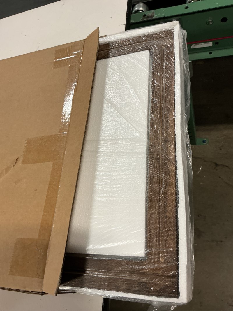 Condition photo showing Good Condition for aazzkang rustic wood mirror rectangle decorative wall hanging mirrors with frame large 20"x16" for bedroom living room bathroom home entryway 20"l x 16"w retro brown