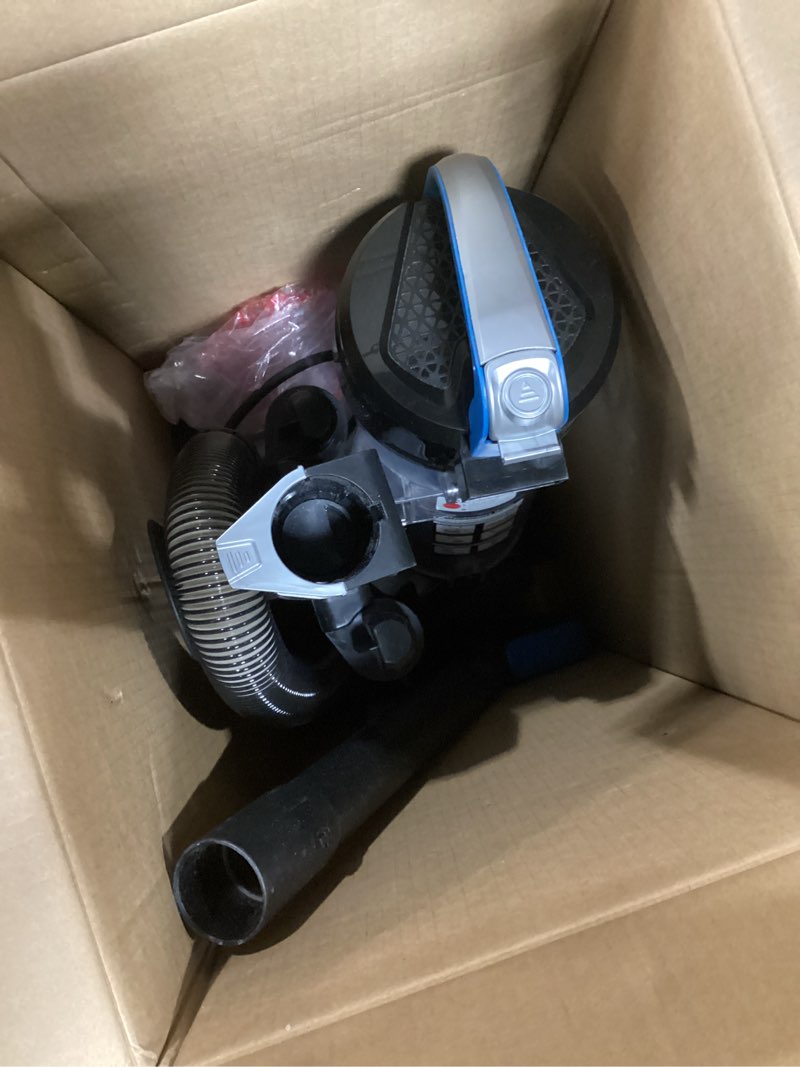 Condition photo showing As Is for eureka airspeed ultra-lightweight compact bagless upright vacuum cleaner, replacement filter, blue