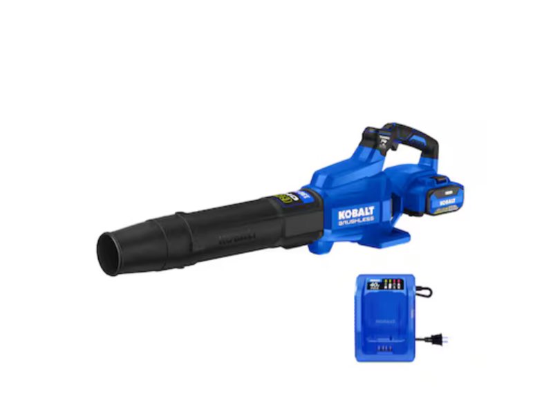 kobalt 40-volt 600-cfm 130-mph battery handheld leaf blower 4 ah battery included charger included