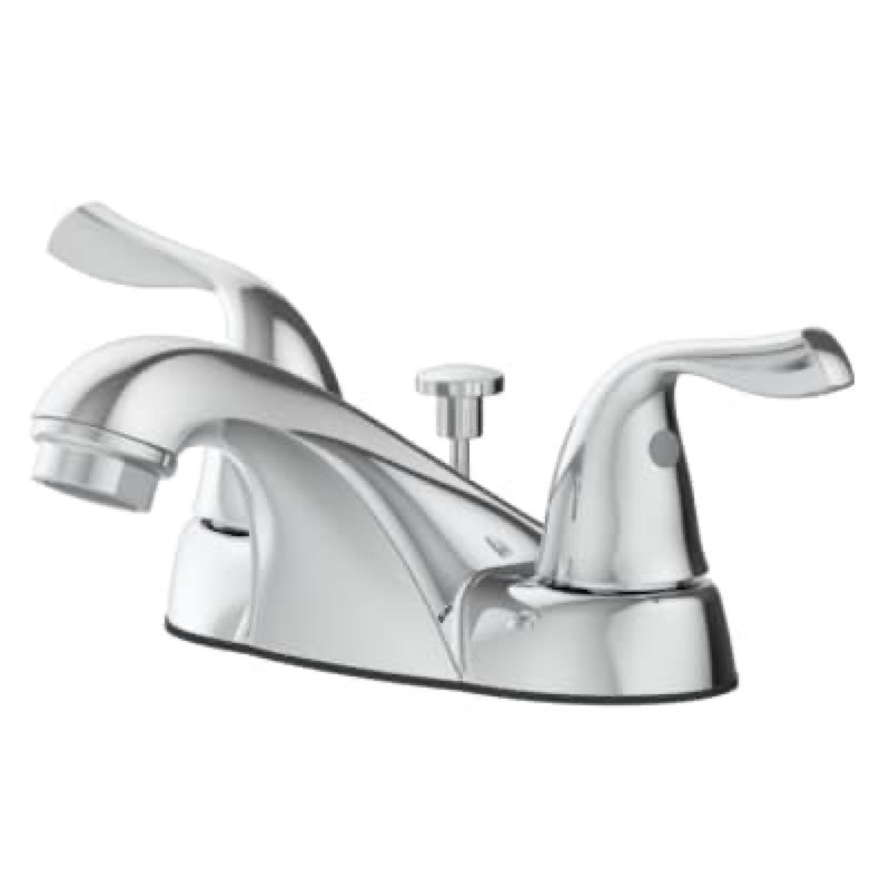 Project Source Polished Chrome 4-in centerset 2-handle WaterSense Low-arc Residential Handle