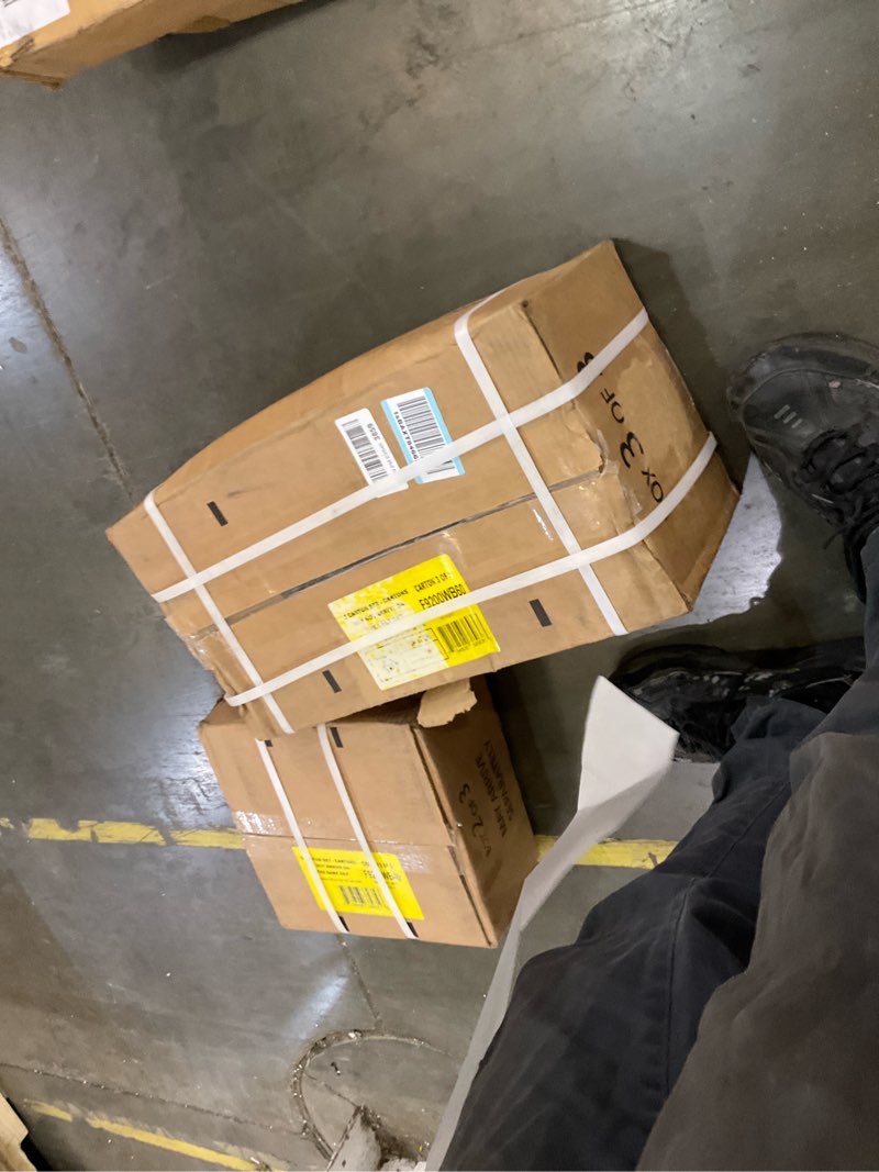 Condition photo showing As Is for Box set box 2 and 3 of 3 included, incomplete US Weight 105 Pound Barbell Weight Set for Home Gym| Adjustable Weight Set with Two Dumbbell Bars and Full 6 Ft Bar, Black