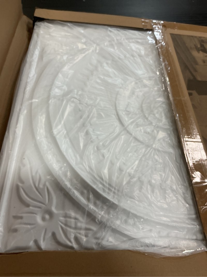 Condition photo showing Good Condition for art3d 12-pack drop ceiling tiles 2x2 ft, decorative easy install pvc ceiling panels for interior kitchen bathroom basement, 24x24 inch, white 24"x24" white 12