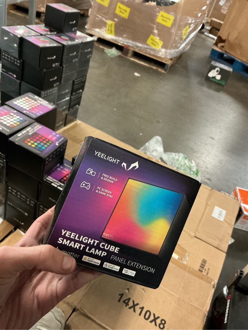 Condition photo showing New/Like New for yeelight panel light extension for cube smart lamp, 16 million colors option, rgbic individual addressable, dynamic lighting, music flow, wifi connected, app control, for bedroom, living room, cube*1