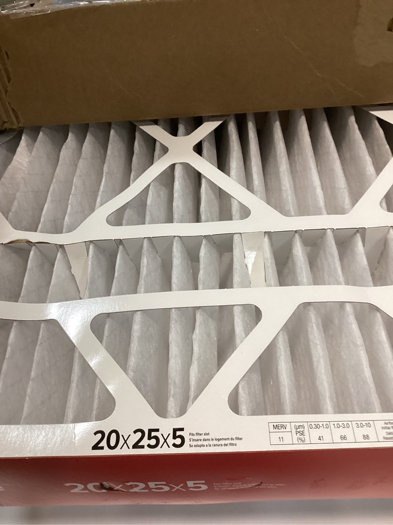 Condition photo showing Good Condition for Filtrete 20x25x5 AC Furnace Air Filter, MPR 1000, MERV 11, Fits Lennox Devices, Allergen Defense, Electrostatic Air Cleaning Filter, 2-Pack (actual size 19.63 x 24.75 x 4.31 in)