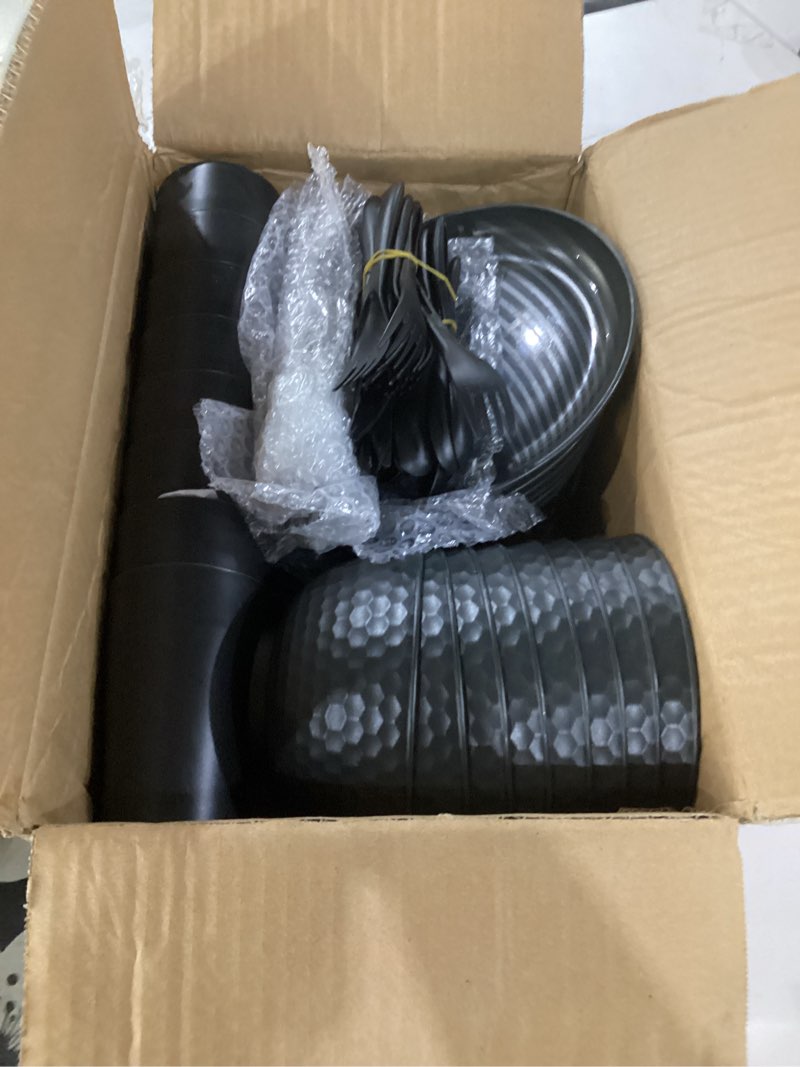 Condition photo showing Good Condition for teivio 32-piece with flatware kitchen plastic wheat straw dinnerware set, service for 8, dinner plates, dessert plate, cereal bowls, cups, unbreakable plastic outdoor camping dishes, gray ombre