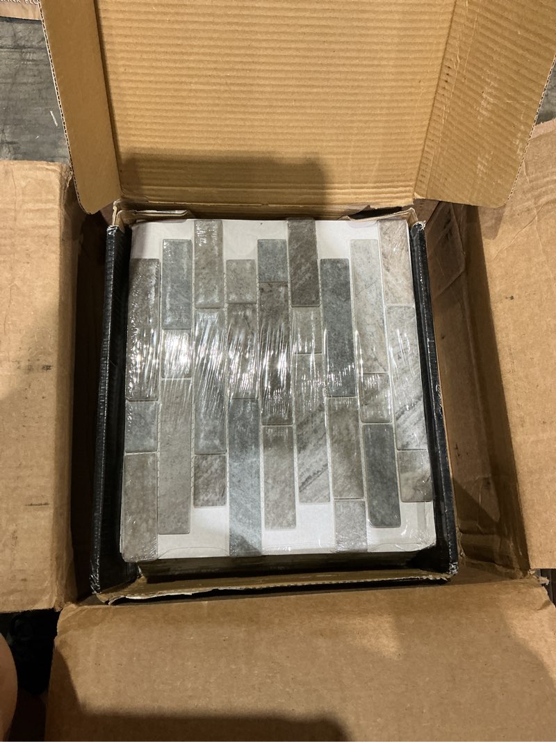 Condition photo showing Good Condition for stonella interlocking 12 in. x 12 in. x 0.24 in. glass mesh-mounted mosaic wall tile (14.55 sq. ft./case)