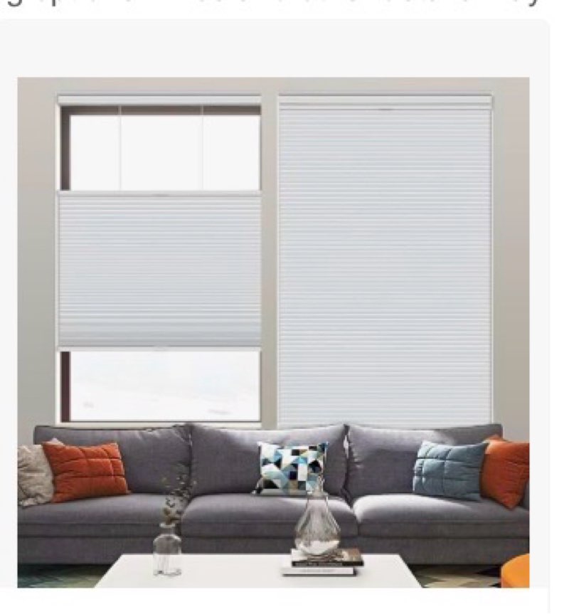 Changshade Blackout Cellular Shades Cordless, Top Down Bottom Up Blinds for Windows, 1.5" Single Cel