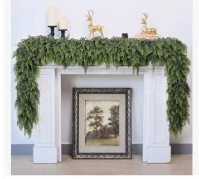 Real Touch Christmas Cedar Garland -6ft Artificial Garlands Faux Cedar Fake Pine Needles Garland for