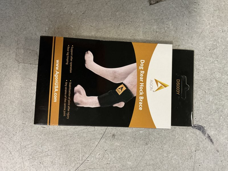 Condition photo showing New/Like New for Agon® Dog Leg Braces For Back Leg wrap hock compression protects wounds and helps heal hind legs rear ankle joint, preventing injuries, sprains providing stability for dogs, canine arthritis (X-Large) X-Large (Pack of 1)