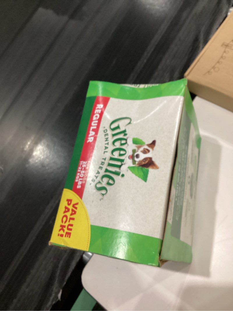 Condition photo showing New/Like New for Greenies Veterinarian-Recommended Adult Natural Dental Dog Treats Regular Size, Original Flavor, 36 oz. Pack, 36 Count Original 36 Count (Pack of 1)