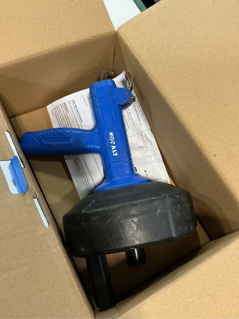 Condition photo showing As Is for kobalt 1/4-in x 25-ft high carbon wire hand auger for drain