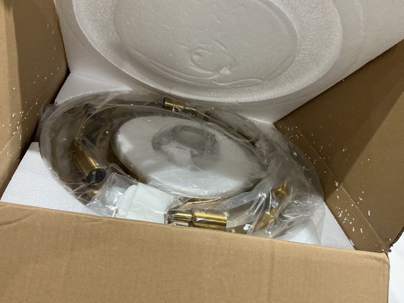 Condition photo showing Good Condition for crystal chandeliers for dining room lights fixtures, 12 lights luxury gold modern chandeliers for bedroom, 2-tier round crystal lighting fixtures for living room entryway kitchen island d20 inch brass d20'' - 12 lights