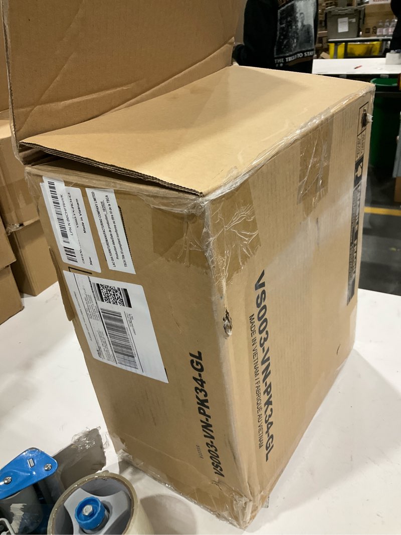 Condition photo showing Good Condition for GREENSTELL Small Vanity Stool Chair with Storage and Folding Back, 13" x 13" x 17.7" Faux Fur Soft Ottoman for Teenager, 4 Metal Legs with Anti-Slip Feet, Furry Padded Seat for Makeup, Bedroom, Pink