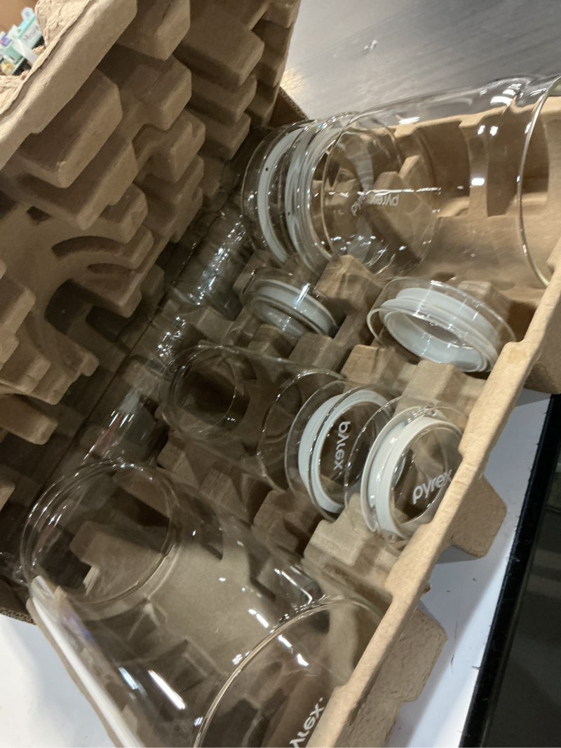 Condition photo showing New/Like New for pyrex 6-pack glass canister set - dry food storage containers with glass lids for kitchen and pantry organization 6 pack