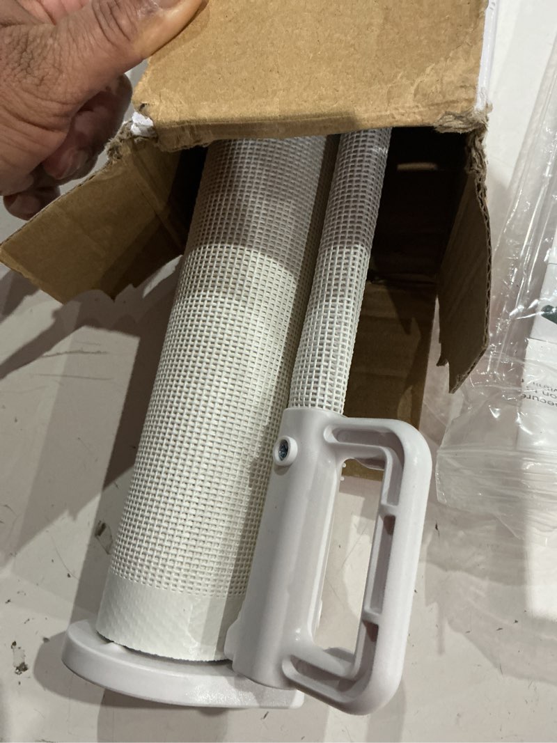 Condition photo showing Good Condition for retractable baby gate for stairs – 33” height, expands up to 55” width – safety gate for infants, toddlers, dogs & pets – easy install, secure closure, white mesh design for indoor & outdoor use