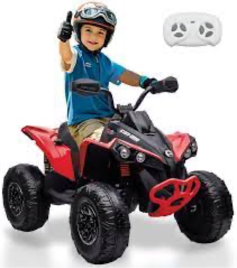 Fitenlor 12V 4 Wheeler Electric Ride On Car for Kids Ages 37-95 Months, Kids ATV Ride On Toy with 5M