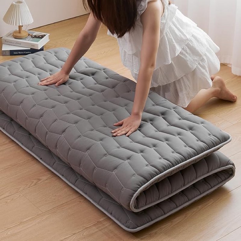 Premium Foam Japanese Futon Floor Mattress Twin Size 39"x 80",100% High Density Foam Comfortable Floor Mattress,3.5" Thicken Foldable Sleeping Pad,Dormitory Tatami Mat,for Adult and Kids(Gray)