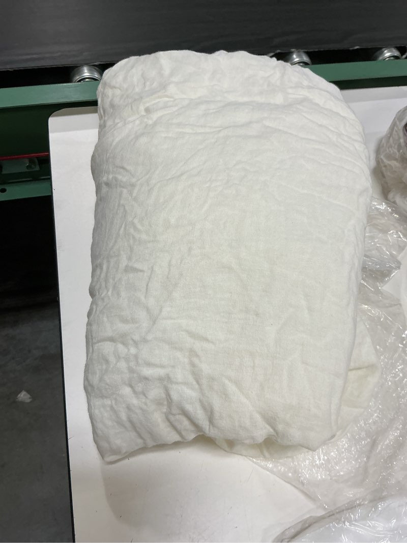 Condition photo showing Good Condition for quince european linen fitted sheet ivory queen