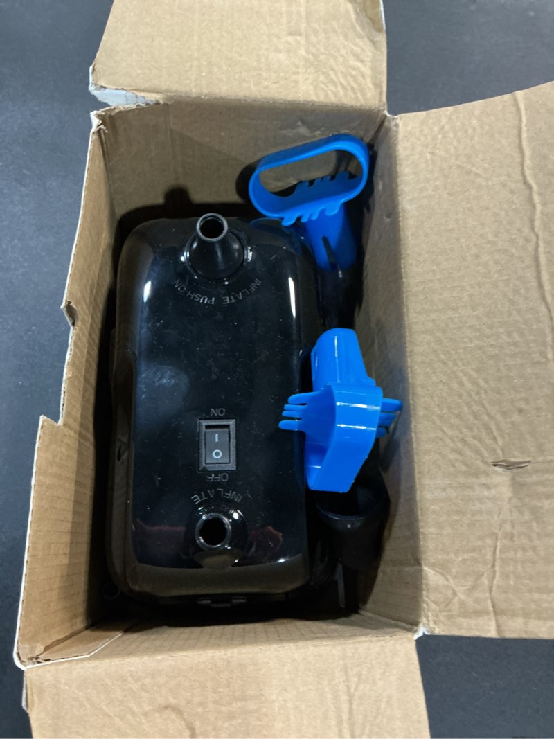 Condition photo showing As Is for balloon pump electric, dual nozzle balloon inflator air pump, fast & easy inflation for party decorations, birthday decorations – lightweight, portable balloon blower machine