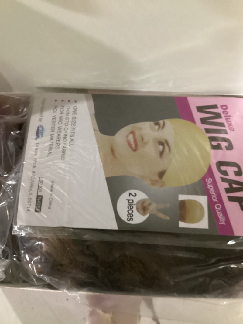 Condition photo showing Good Condition for aisi hair curly bob wig with bangs ombre brown mix blonde color short wavy wigs for women bob style synthetic heat resistant bob wigs