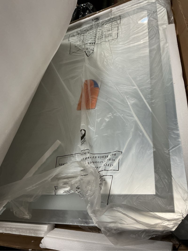 Condition photo showing Good Condition for 28"X36" LED Bathroom Mirror with Front Lights and Backlit, Anti-Fog, Dimmable, Shatter-Proof Tempered Glass, Lighted Bathroom Vanity Mirror for Wall with 3 Colors, Memory Function 3 Colors Lighting(newest) 28''×36''