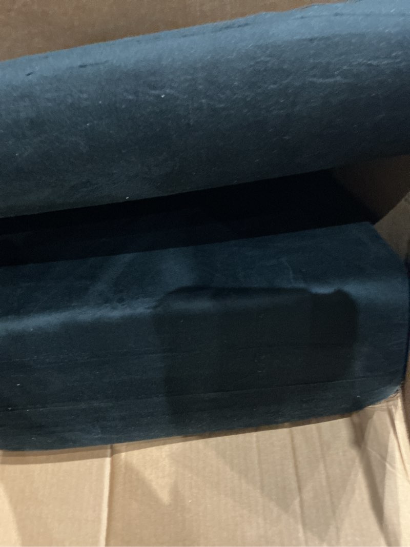 Condition photo showing As Is for black memory foam recliner chair pad cushions for elderly with 4 in. thickness, non-slip supportive seat, lumbar pillow