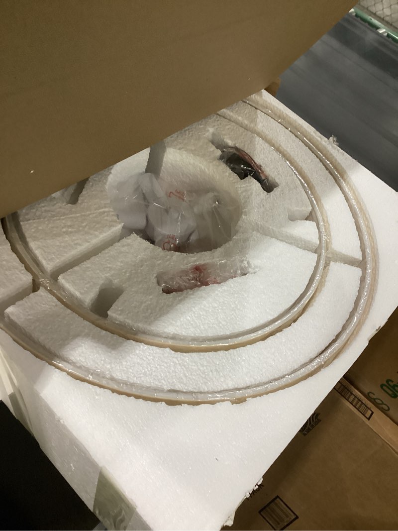 Condition photo showing New/Like New for 5 Light Semi Flush Mount Close to Ceiling Light Fixture,Cream Linen Fabric Shade Brushed Nickel Finish 22 inch for Bedroom,Living Room,Dining Room Hallway 22 Inch Brushed Nickel