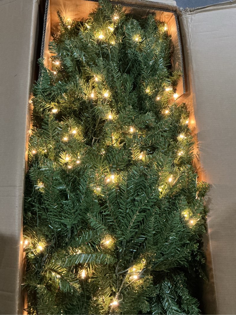 Condition photo showing Working Condition Verified for 12ft National Christmas Tree Company Pre-Lit Dunhill Fir Hinged Full Artificial Christmas Tree with 1500 Clear Lights