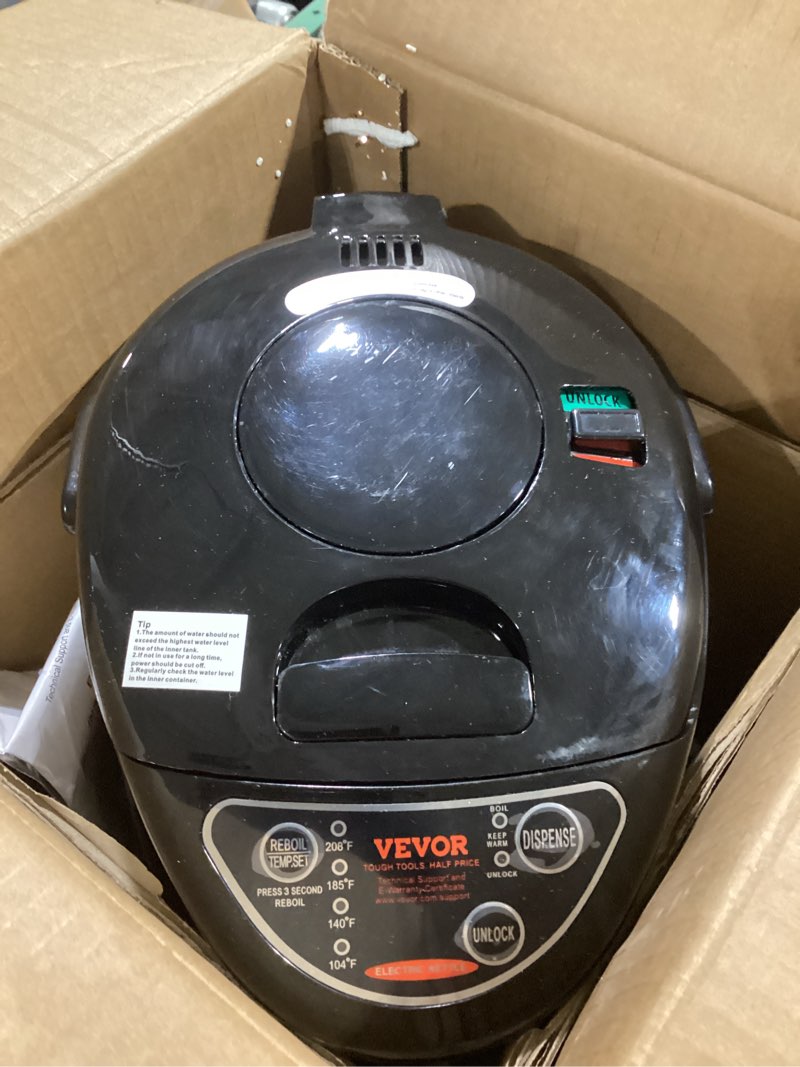Condition photo showing Good Condition for vevor hot water dispenser, adjustable 4 temperatures water boiler and warmer, 304 stainless steel countertop water heater, 3-way dispense for tea, coffee and baby formula, 3l/102 oz 3.2 quarts