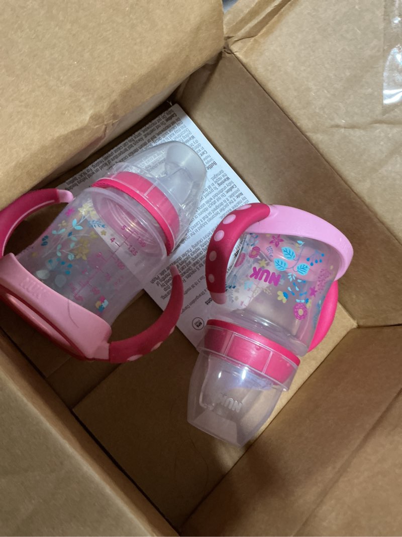 Condition photo showing New/Like New for nuk learner cup, 5oz, 2-pack, flowers – bpa free, spill proof sippy cup 2 pack flowers