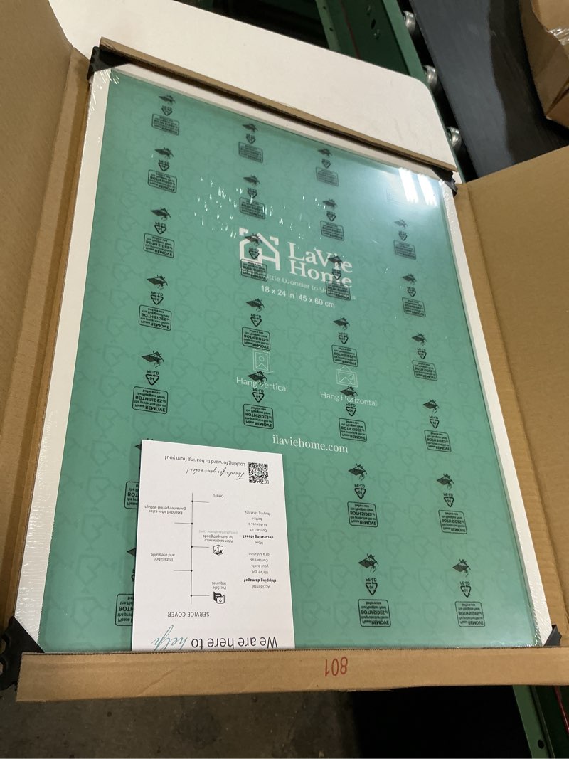 Condition photo showing Good Condition for lavie home 18x24 picture frame for wall display, 18x24 white picture frame with hd plexiglas, 18 x 2