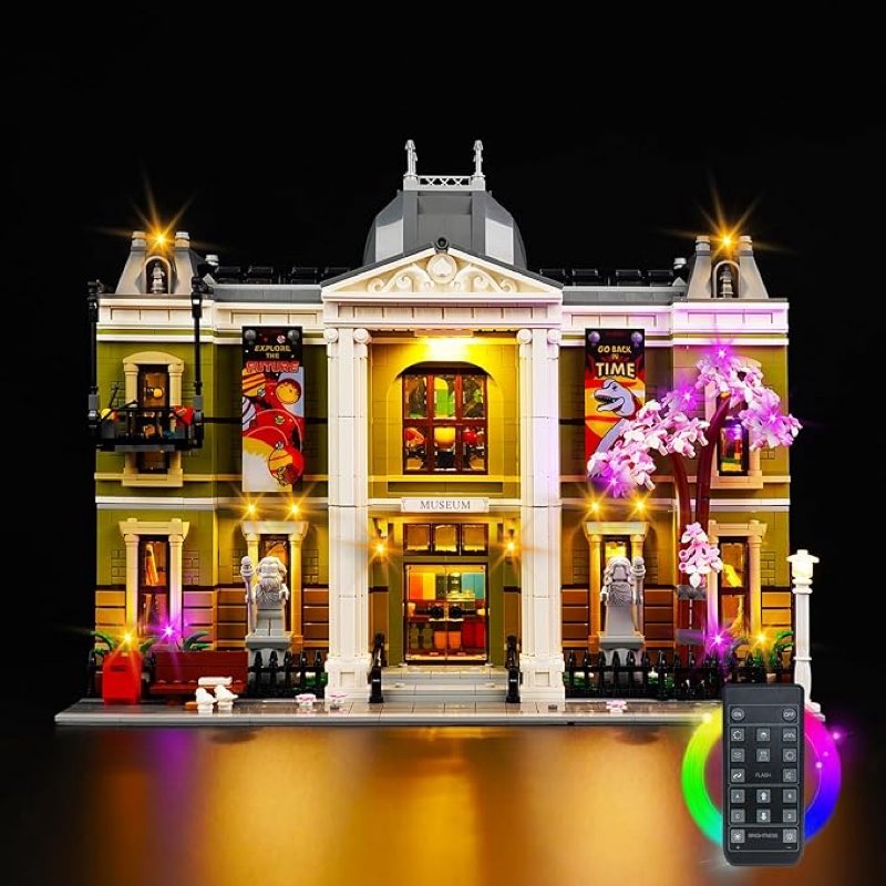 hilighting upgraded led light kit for lego natural history museum building toy set, remote version c