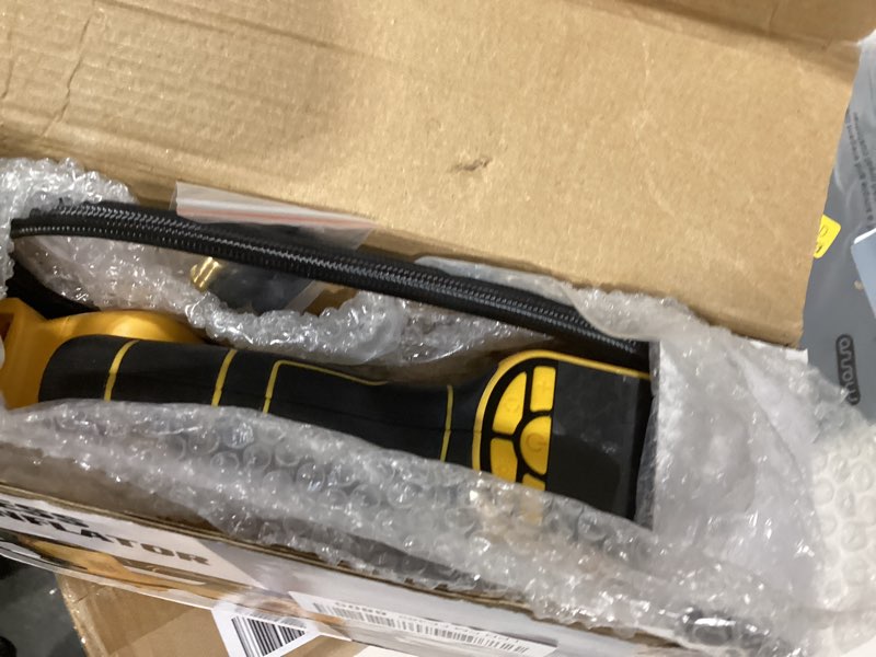 Condition photo showing Good Condition for Cordless Tire Inflator Air Compressor Compatible With Dewalt 20V Max Battery, LIVOWALNY Portable Handheld Air Pump with Digital Pressure Gauge for Cars Motorcycles Bikes Sport Balls (No Battery) 160PSI For Dewalt 20V Battery