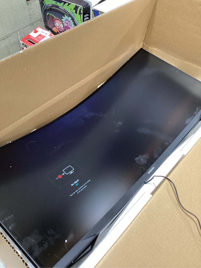 Condition photo showing As Is for (Power button missing)SAMSUNG 34' Odyssey G5 Ultra-Wide Gaming Monitor with 1000R Curved Screen, 165Hz, 1ms, FreeSync Premium, Large Display, Eye Comfort, Multiple Ports, WQHD, LC34G55TWWNXZA, Black 34-inch Curved WQHD Resolution