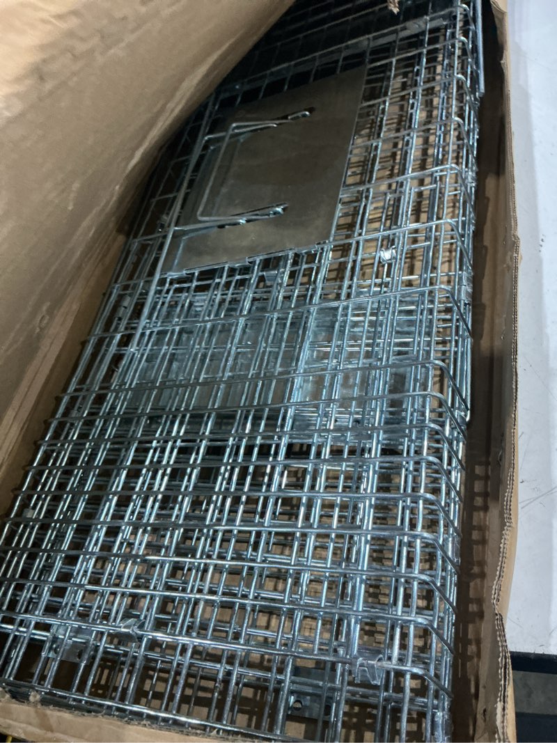 Condition photo showing As Is for humane way folding ,live humane animal trap - safe traps for all animals - raccoons, cats, groundhogs, opossums