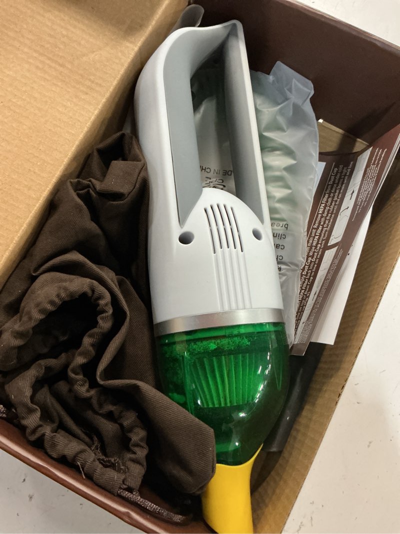 Condition photo showing As Is for horsepower duck bagless cordless filter bag compact vacuum