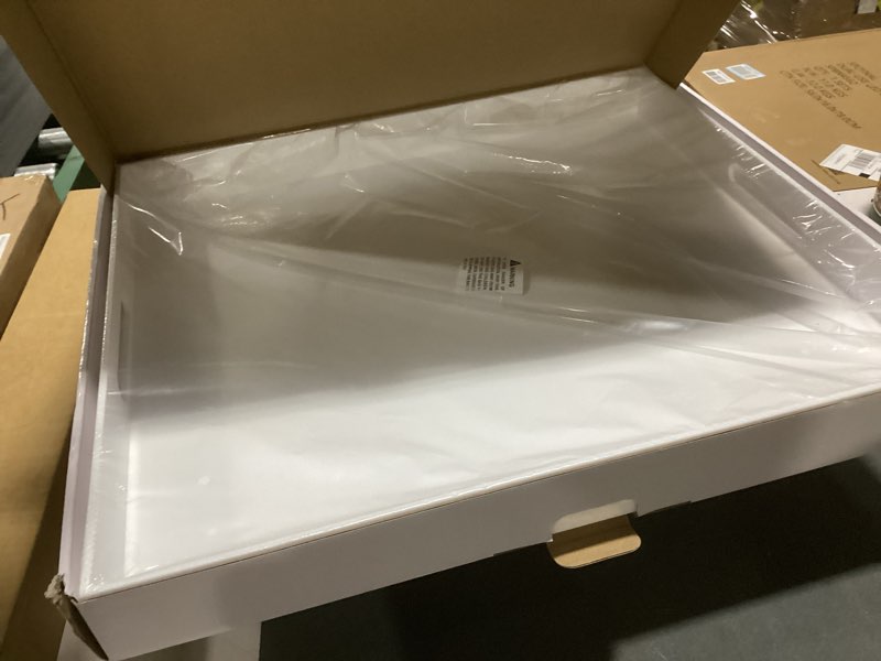 Condition photo showing New/Like New for white rectangular 18x20 inches acrylic ottoman tray decorative serving tray with cutout handles organizer tray on coffee table countertop big breakfast bed tray living room appetizer serving food 20" x 18" x 2" white