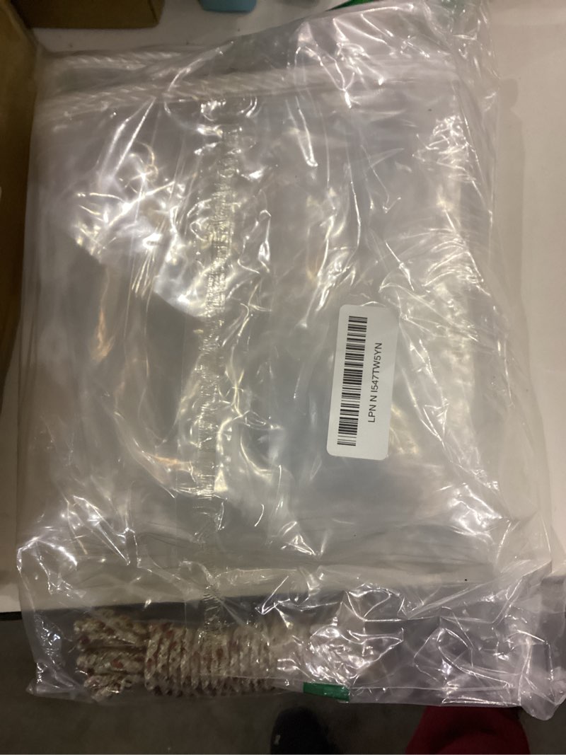 Condition photo showing As Is for Clear Tarp with Grommets,6X6ft Transparent Heavy Duty Waterproof Tarpaulin Cover with Reinforced Edge,14Mil Thickened Tear Resistant Waterproof PVC Vinyl Tarp for Patio,Camping,Greenhouse Outdoor 6x6ft(1.8x1.8m)14Mil