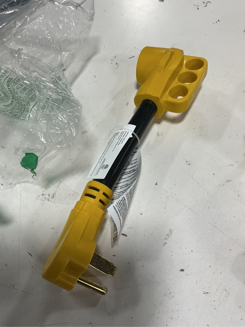 Condition photo showing Good Condition for nema 6-50p to 14-50r ev charger adapter cord, stw 6awg 50 amp 240v/250 volts, 3-prong welder plug to 4-prong ev charger connector, for tesla or evse level 2 charging, not for rv, etl listed 1 ft