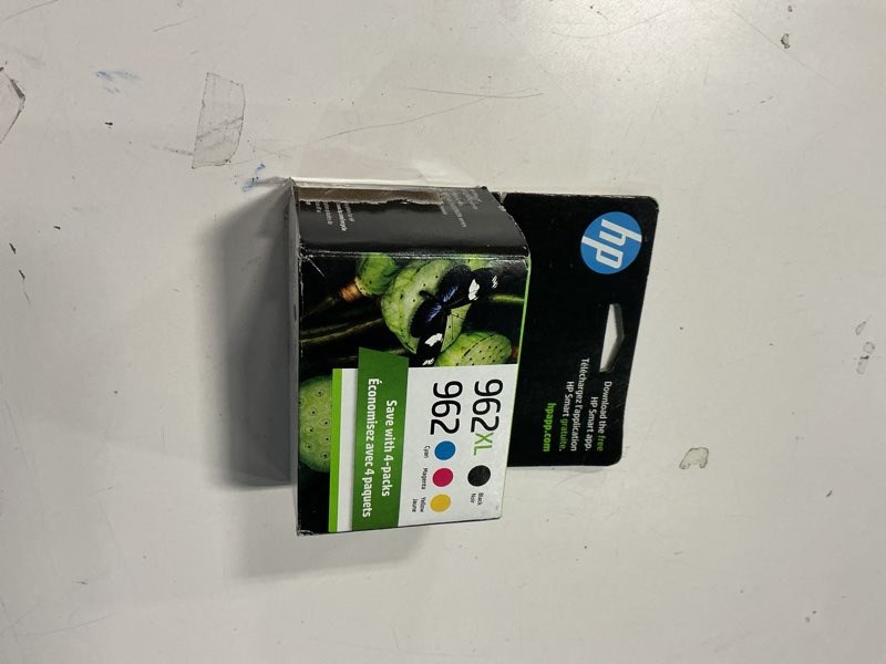 Condition photo showing Good Condition for HP Original 962 Cyan, Magenta, Yellow / 962XL Black Ink Cartridges (4-Pack) | Works OfficeJet 9010 Series, OfficeJet Pro 9010, 9020 Series | Eligible for Instant Ink | 3JB34AN Black XL + CMY